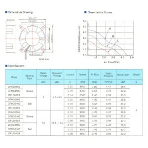 3010 30mm x 10mm 5V / 12V / 24V DC Brushless Fan Reprap Prusa 3D Printer - Image 3