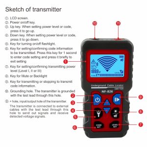 Noyafa NF-826 Wire Tracker Portable Telephone Cable Locator Underground Pipe Detector Professional Finder - Image 7