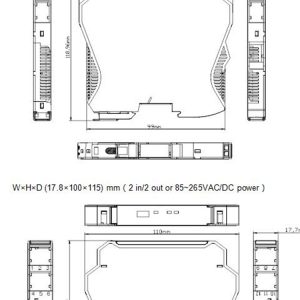 Din rail temperature transmitter RTD pt100 to 4-20ma 0-5v 0-10v converter - Image 9